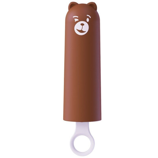 Реалістичний вібратор у вигляді морозива, коричнево-рожевий CuteVibe Teddy Brown, Pink Dildo