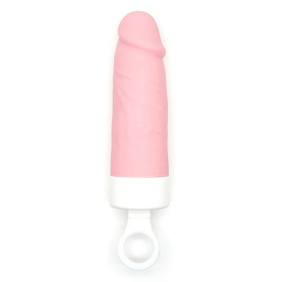Реалістичний вібратор у вигляді морозива, коричнево-рожевий CuteVibe Teddy Brown, Pink Dildo