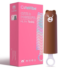 Реалистичный вибратор в виде мороженого, коричнево-розовый CuteVibe Teddy Brown, Pink Dildo