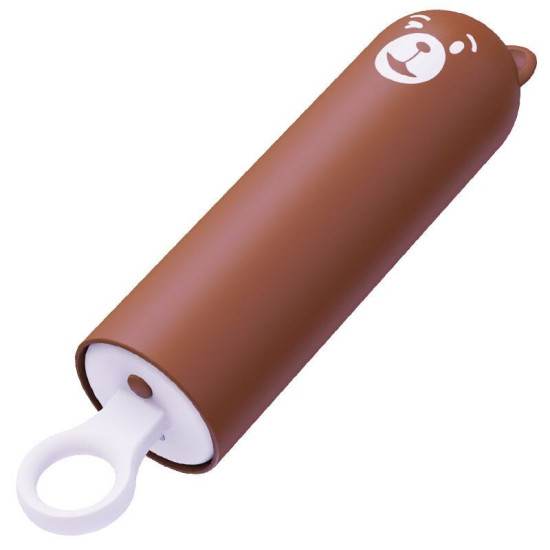 Реалістичний вібратор у вигляді морозива, коричнево-рожевий CuteVibe Teddy Brown, Pink Dildo