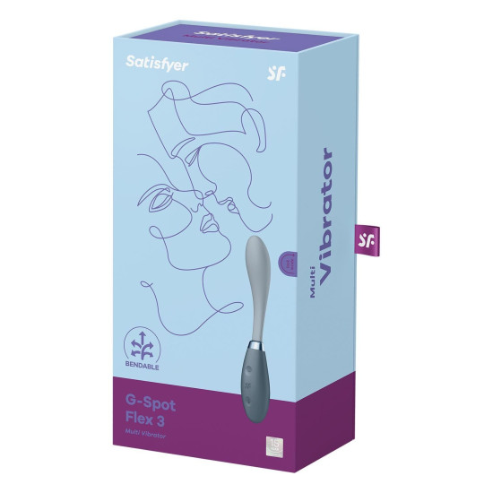 Вібратор з гнучким стовбуром і фіксацією положення, сірий Satisfyer G-Spot Flex 3 Grey