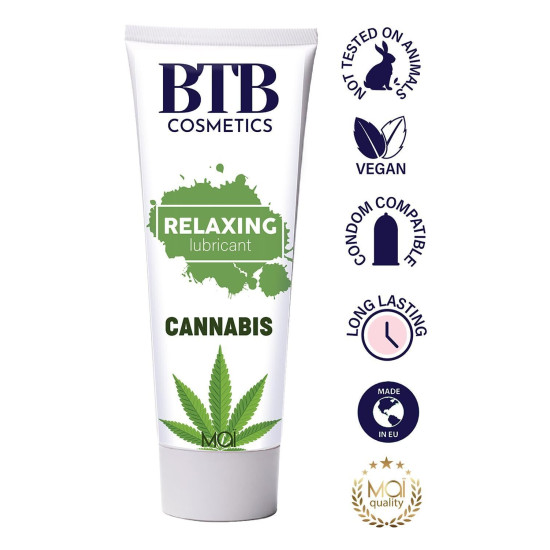 Лубрикант с ароматом конопли на водной основе BTB FLAVORED CANNABIS, 100 ml