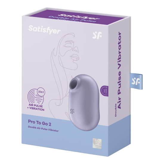 Вакуумний стимулятор з вібрацією, фіолетовий Satisfyer Pro To Go 2 Violet