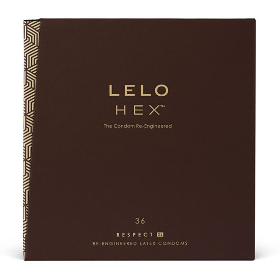 Тонкі та суперміцні презервативи для пеніса великого розміру LELO HEX Condoms Respect XL, 36 шт.