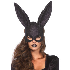 Чёрная сверкающая маска кролика Leg Avenue Glitter Masquerade Rabbit Mask Black
