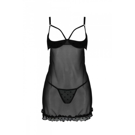 Эротический пеньюар, чёрный Passion Marina Chemise Black, L/XL