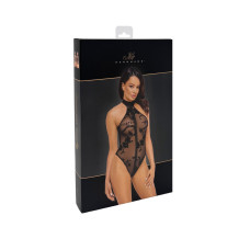 Боді-халтер із флокованої сітки Noir Handmade F314 Ego Flocked Mesh Halter Bodysuit, 3XL