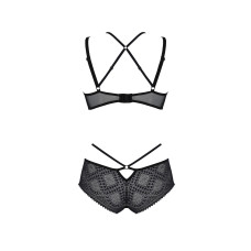 Комплект (бюстгальтер і трусики-кюлоти), чорний Passion DROSERA BIKINI black, S/M