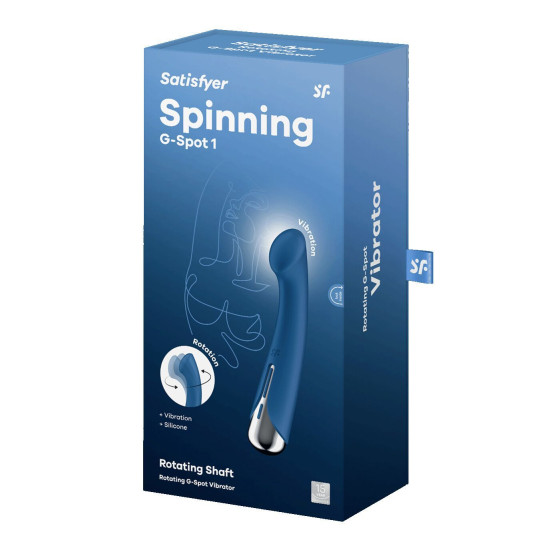 Вибратор с ротацией, плоская площадка для стимуляции точки G, синий Satisfyer Spinning G-Spot 1 Blue