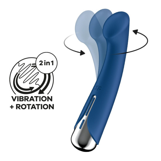 Вибратор с ротацией, плоская площадка для стимуляции точки G, синий Satisfyer Spinning G-Spot 1 Blue