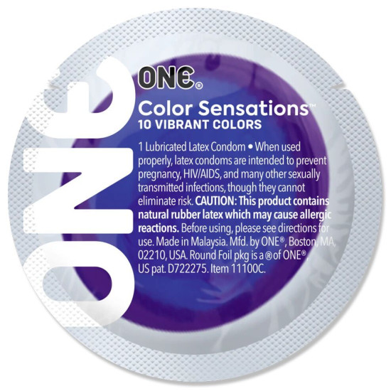 Фиолетовый презерватив ONE Color Sensations Lavender, 1 шт
