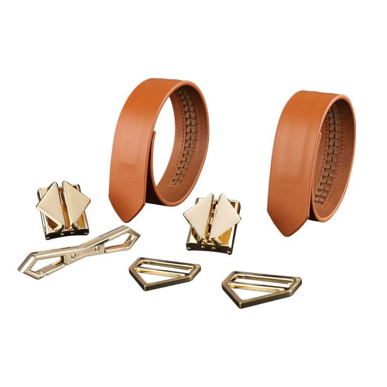 Шкіряні БДСМ наручники, коричневі Lockink Wristcuffs/Anklecuffs Brown Set