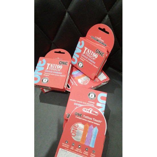 ONE Tattoo Touch 3 Pack - 3 презерватива, картонная коробка (мятая упаковка)