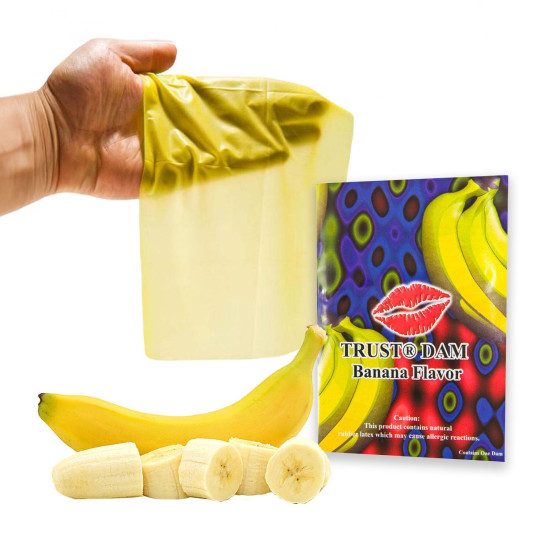 Латексна серветка зі смаком банана Latex Dental Dams Banana, 1 шт
