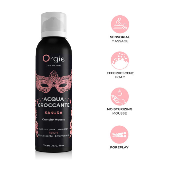 Масажна пінка з ефектом лопаючихся бульбашок, аромат сакури Orgie Acqua Croccante Sakura, 150 ml