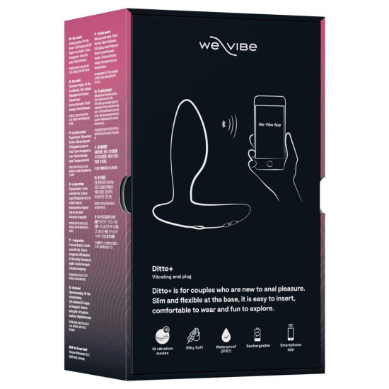 Анальная смарт-вибропробка, черная с пультом ДУ We-Vibe Ditto+ Satin Black