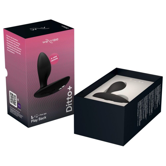Анальная смарт-вибропробка, черная с пультом ДУ We-Vibe Ditto+ Satin Black