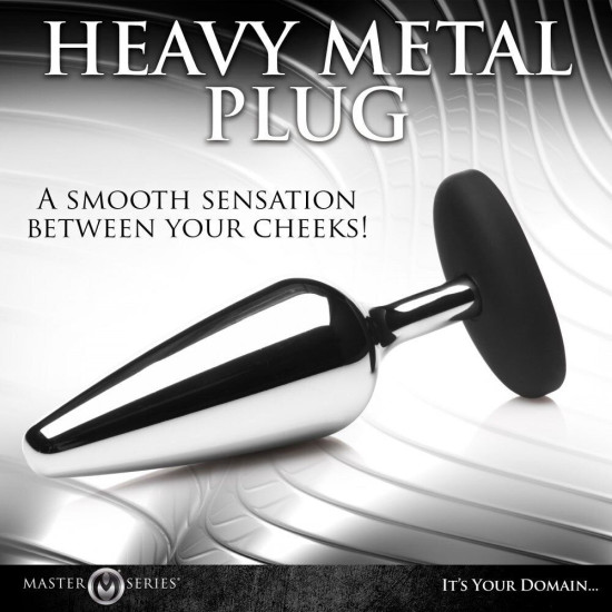 Анальная пробка из металла и силикона, серебристая Master Series Butt Slut Metal & Silicone Butt Plug - Silver
