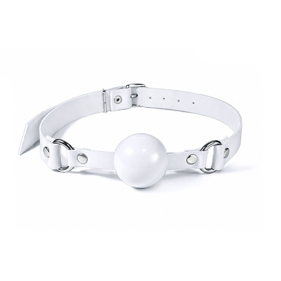 Силиконовый кляп, белый ремень, белый шарик Feral Feelings Silicon Ball Gag White/White