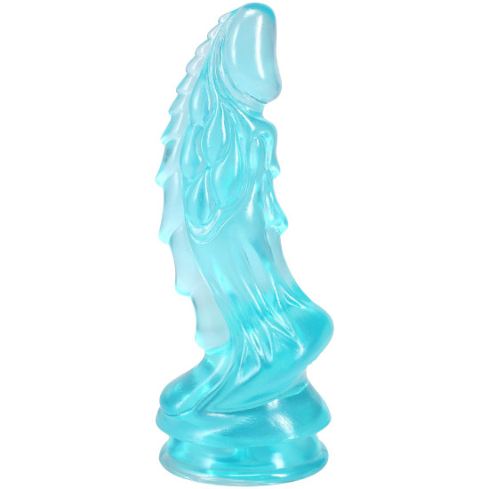 Фэнтезийный фаллоимитатор, длина 21.6 см, бирюзовый Doc Johnson Crystal Jellies - Invader Dong 8.5 Inch - Teal