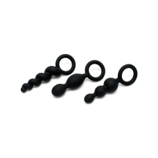 Набір анальних іграшок чорного кольору (3 шт.) Satisfyer Plugs Black - Booty Call (м'ята упаковка)
