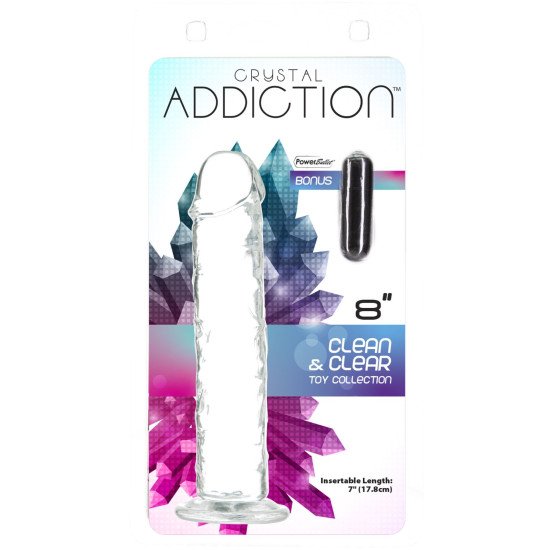 Прозорий фалоімітатор, довжина 20.3 см ADDICTION Vertical Dong, 8″ (лопнув блістер)