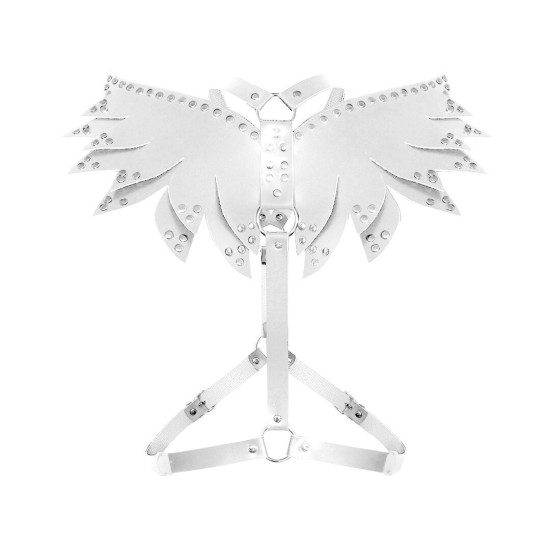 Женская портупея, белая из экокожи Art of Sex Wings, L-2XL