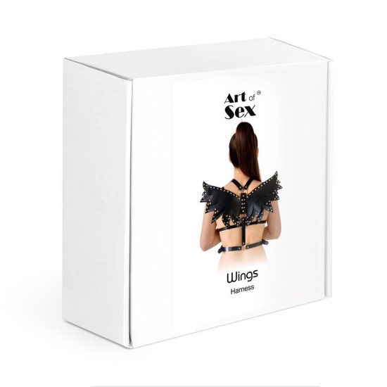 Женская портупея, белая из экокожи Art of Sex Wings, L-2XL