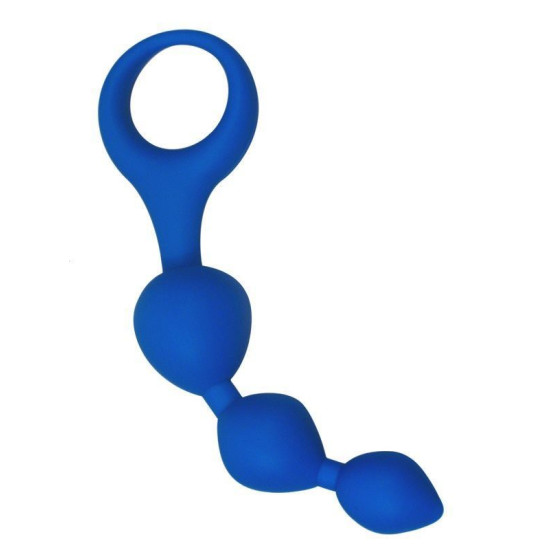 Силіконові анальні кульки синього кольору, макс. діаметр 2 см Alive Triball Blue