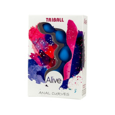 Силіконові анальні кульки синього кольору, макс. діаметр 2 см Alive Triball Blue