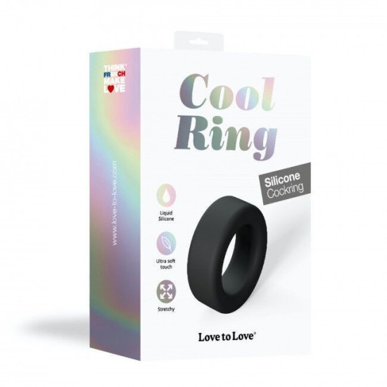 Эрекционное кольцо широкое, черное Love To Love COOL RING BLACK ONYX