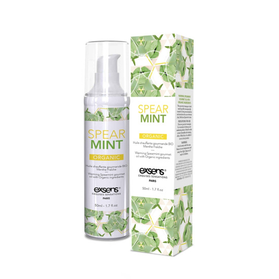 Їстівна масажна олія з м'ятним смаком і розігріваючою дією EXSENS Organic Spear Mint, 50 мл