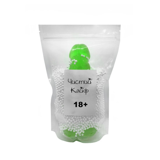 Крафтове мило-член із присоскою, натуральне, зелене Чистий Кайф Green, XL
