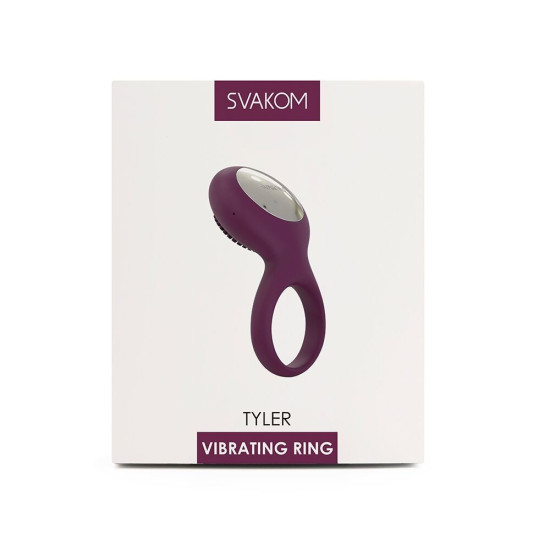 Эрекционное кольцо с вибрацией, фиолетовое Svakom Tyler Violet