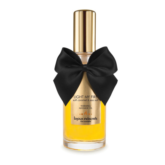 Bijoux Indiscrets Light My Fire Caramel & Sea Salt, 100 ml - cъедобное разогревающее массажное масло со вкусом соленой карамели