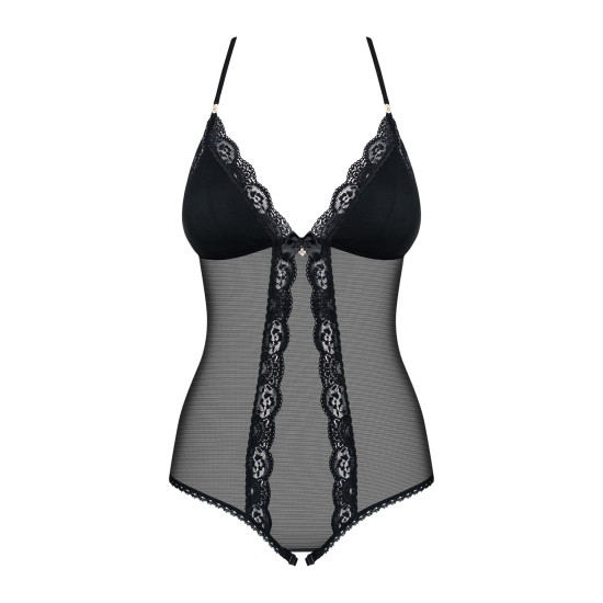 Сетчатое боди с открытыми ягодицами, чёрное Obsessive 841-TED-1 Teddy, S/M