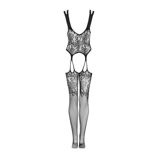 Бодистокинг с растительным плетением и имитацией чулок Obsessive Bodystocking F237, XL/XXL