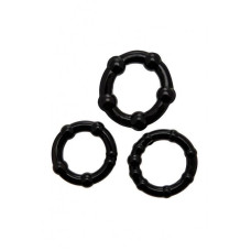 Набор эрекционных колец (3 шт), черные, диаметр от 2 до 2,5 см Wooomy Babooom Cockring Set