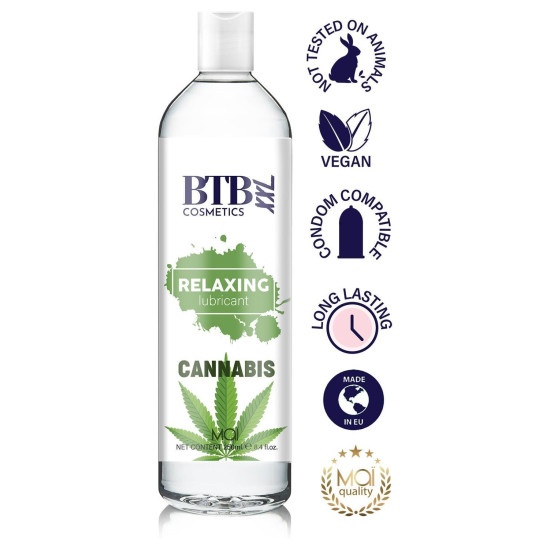 Интимная смазка с ароматом конопли на водной основе BTB FLAVORED CANNABIS, 250 ml
