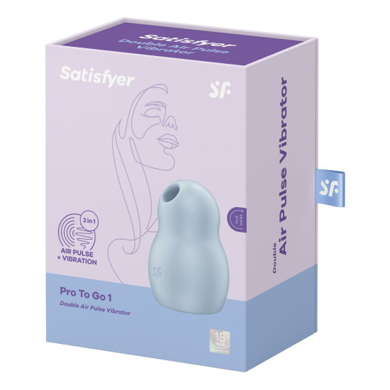Вакуумний стимулятор з вібрацією, синій Satisfyer Pro To Go 1 Blue