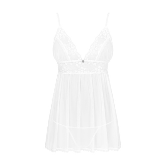 Пеньюар и трусики, черные Obsessive Heavenly Babydoll & Thong Black, XS/S