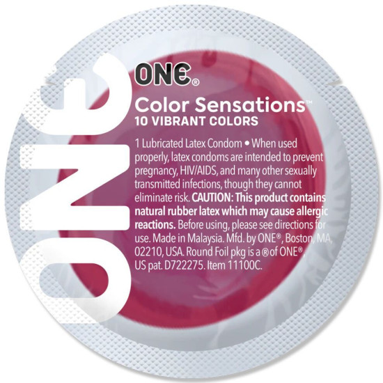 Красный презерватив ONE Color Sensations Red, 1 шт