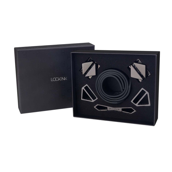 БДСМ наручники/фіксатори для ніг, чорні Lockink Wristcuffs/Anklecuffs Black Set