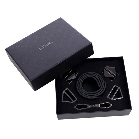 БДСМ наручники/фіксатори для ніг, чорні Lockink Wristcuffs/Anklecuffs Black Set
