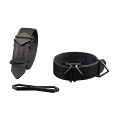 БДСМ наручники/фіксатори для ніг, чорні Lockink Wristcuffs/Anklecuffs Black Set