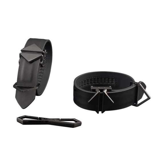 БДСМ наручники/фіксатори для ніг, чорні Lockink Wristcuffs/Anklecuffs Black Set