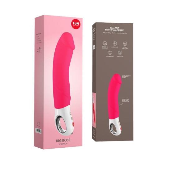 Мощный вибратор для точки G, длина 23,5 см, розовый Fun Factory Big Boss Pink