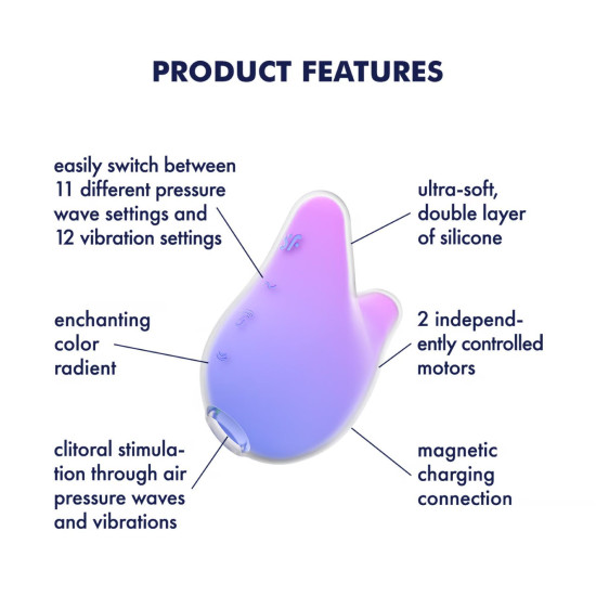 Вакуумный клиторальный стимулятор, фиолетово-розовый Satisfyer Mermaid Vibes Violet/Pink
