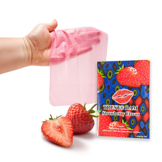 Латексна серветка зі смаком полуниці Latex Dental Dams Strawberry, 1 шт