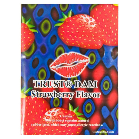 Латексна серветка зі смаком полуниці Latex Dental Dams Strawberry, 1 шт